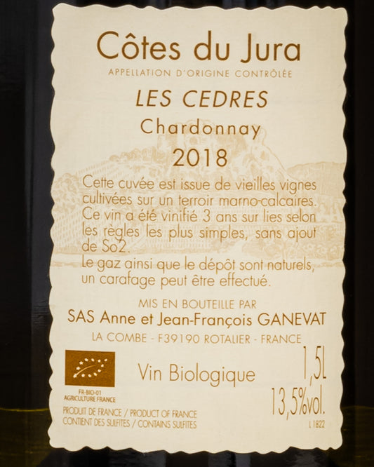 Anne Jean Francois Ganevat Cote Jura Chardonnay Cedres Magnum Vino Bianco Francia 2018 Retro Etichetta