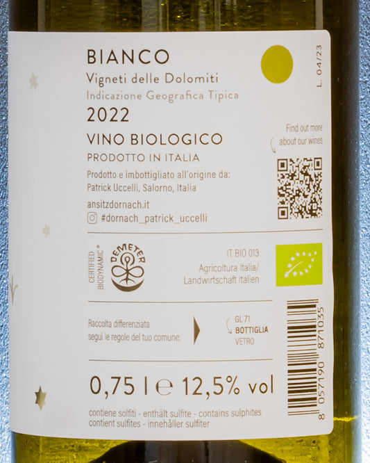 Ansitz Dornach Patrick Uccelli Bianco 2022 Vino Pinot Chardonnay Alto Adige Louis Italia Retro Etichetta