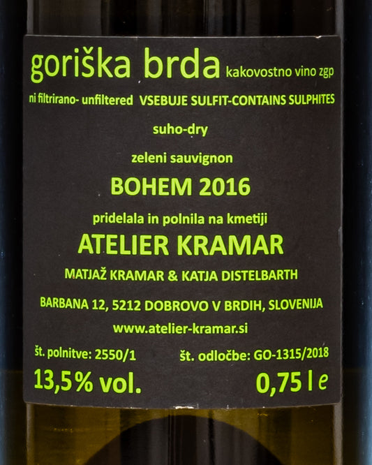 Atelier Kramar Zeleni Sauvignon Tokaj Friulano Goriska Brda Collio Slovenia Vino Orange Macerato 2016 Retro Etichetta