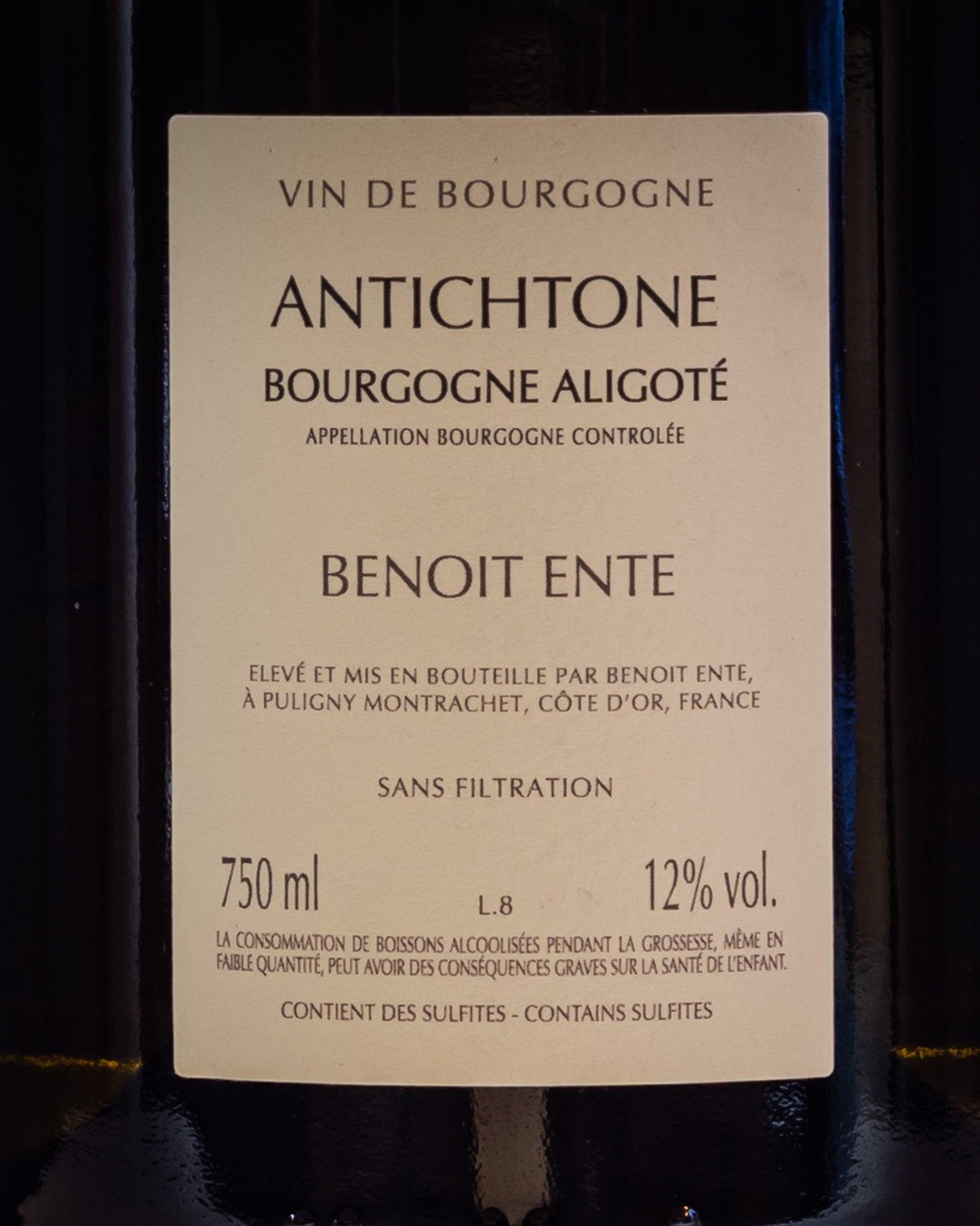 Benoit Ente Antichtone Aligote Borgogna Francia Vino Bianco 2020 Retro Etichetta