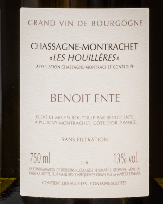 Benoit Ente Chassagne Montrachet Les Houilleres 2020 Chardonnay Borgogna Francia Vino Bianco Retro Etichetta