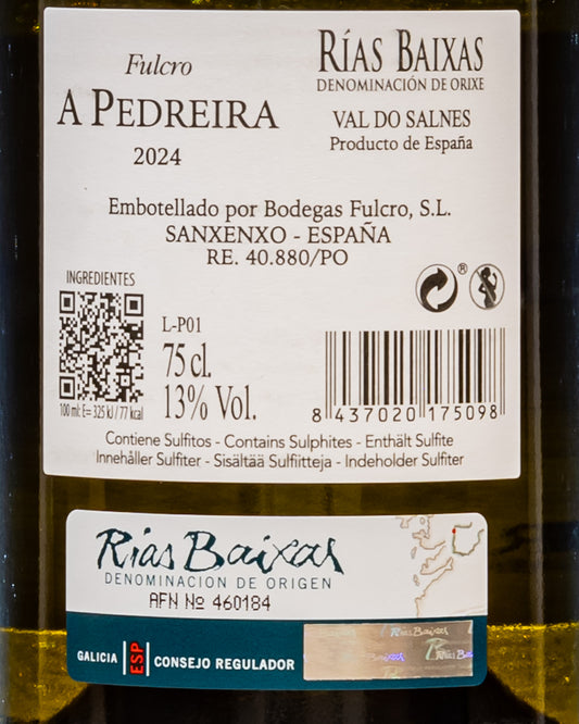 Bodegas Fulcro A Pedreira Albarino Galicia Rias Baixas Vino Bianco Spagna Retro Etichetta