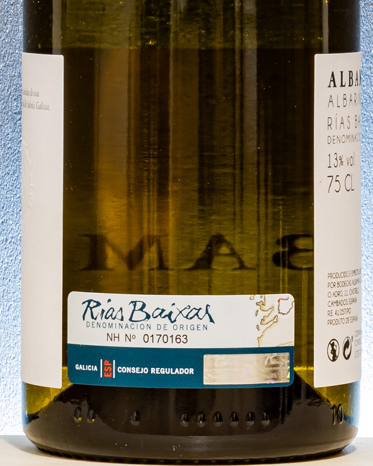 Botegas Albamar Albarino 2024 Albamar Galizia Rias Baixas Spagna Vino Bianco Lato Etichetta