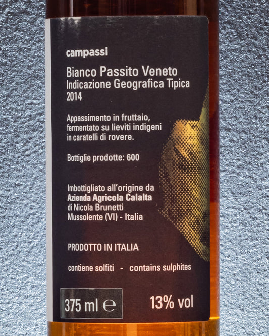 Calalta Vino Passito Campassi Vespaiola 2014 Italia Veneto Retro Etichetta