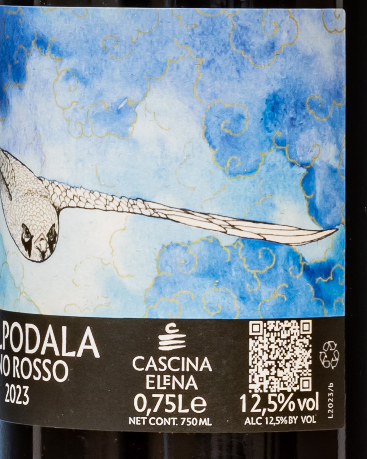 Cascina Elena Colpo Ala Vino Rosso Nebbiolo Langhe Piemonte Italia 2023 Retro Etichetta