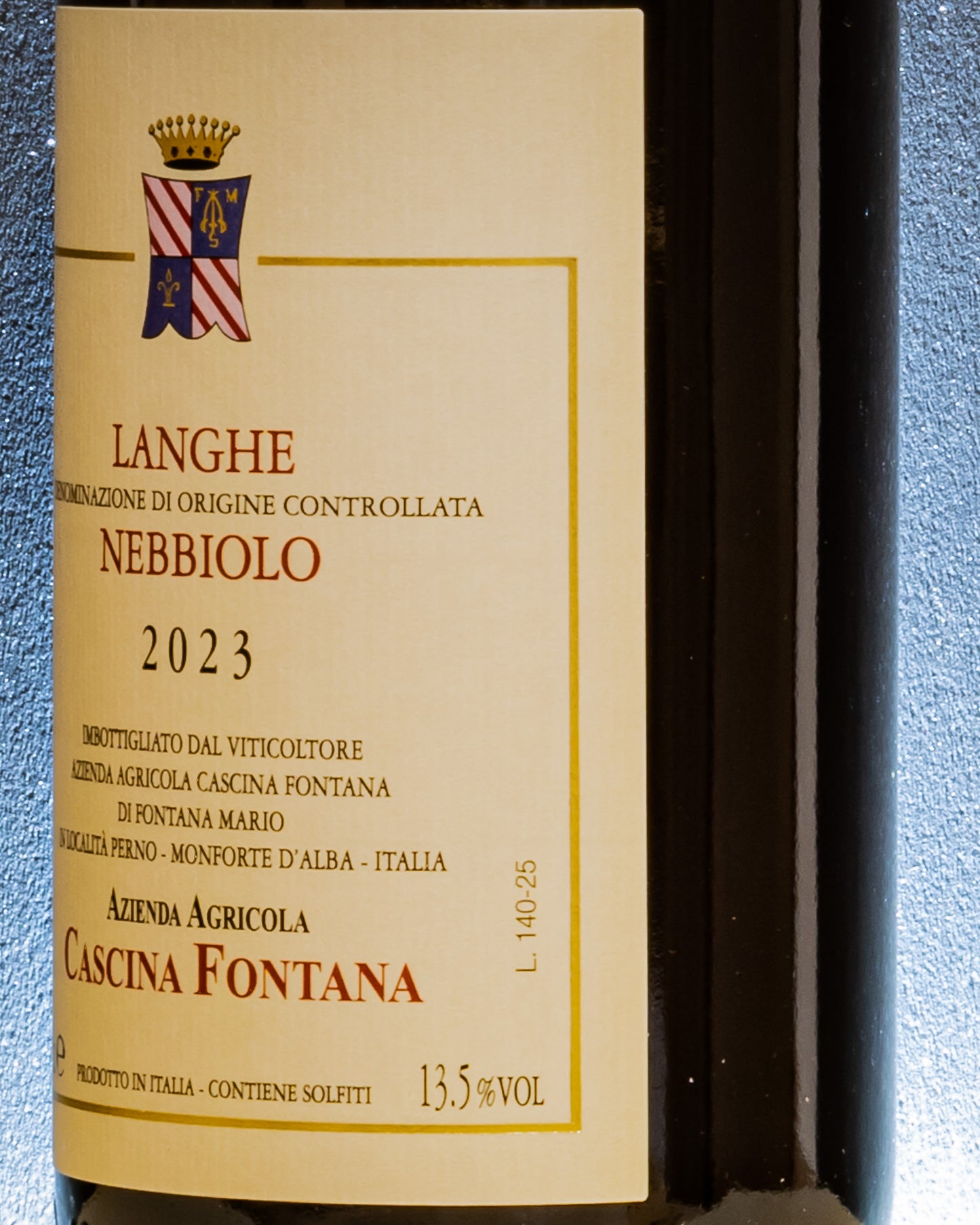 Cascina Fontana Nebbiolo Langhe 2023 Vino Rosso Piemonte Retro Etichetta