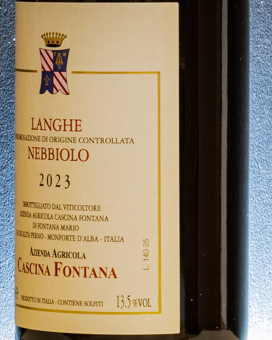 Cascina Fontana Nebbiolo Langhe 2023 Vino Rosso Piemonte Retro Etichetta