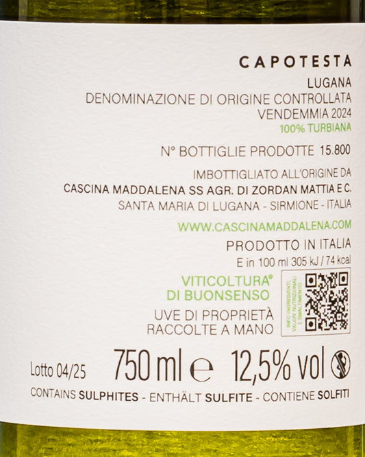 Cascina Maddalena Lugana 2024 Turbiana Vino Bianco Lombardia Italia Retro Etichetta