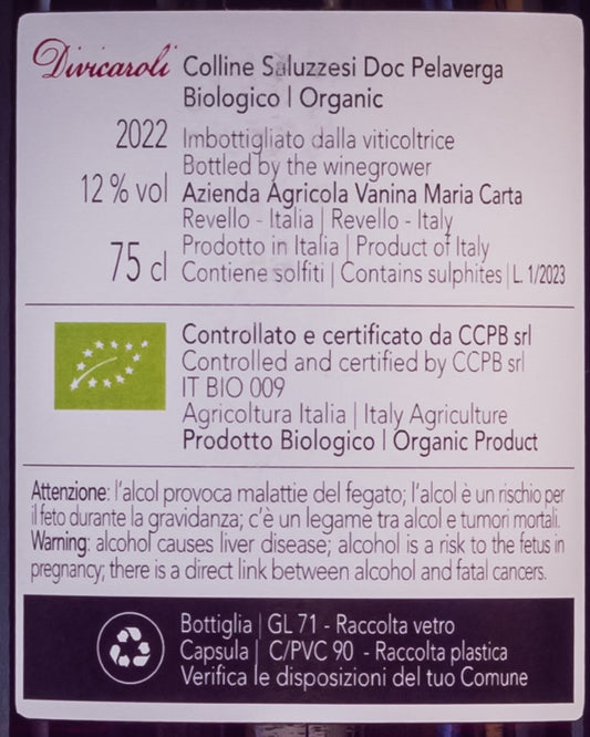 Cascina Melognis Michele Fino Pelaverga Colline Saluzzesi 2022 Divicaroli Piemonte Italia Vino Rosso Retro Etichetta