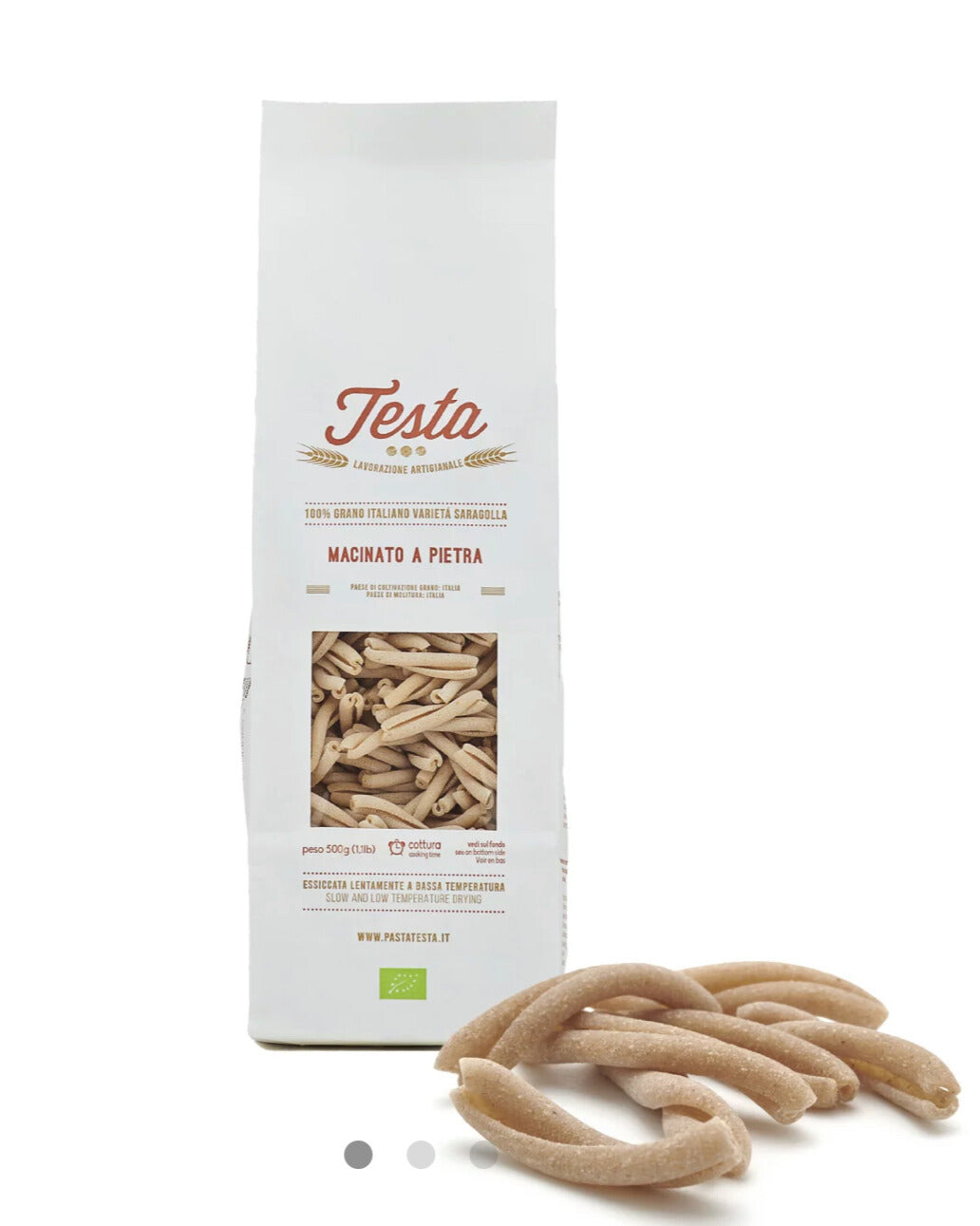 Caserecce Pasta Testa Macinato Pietra Biologico Grano Saragolla Molise Italia Selezione Regalo Natale