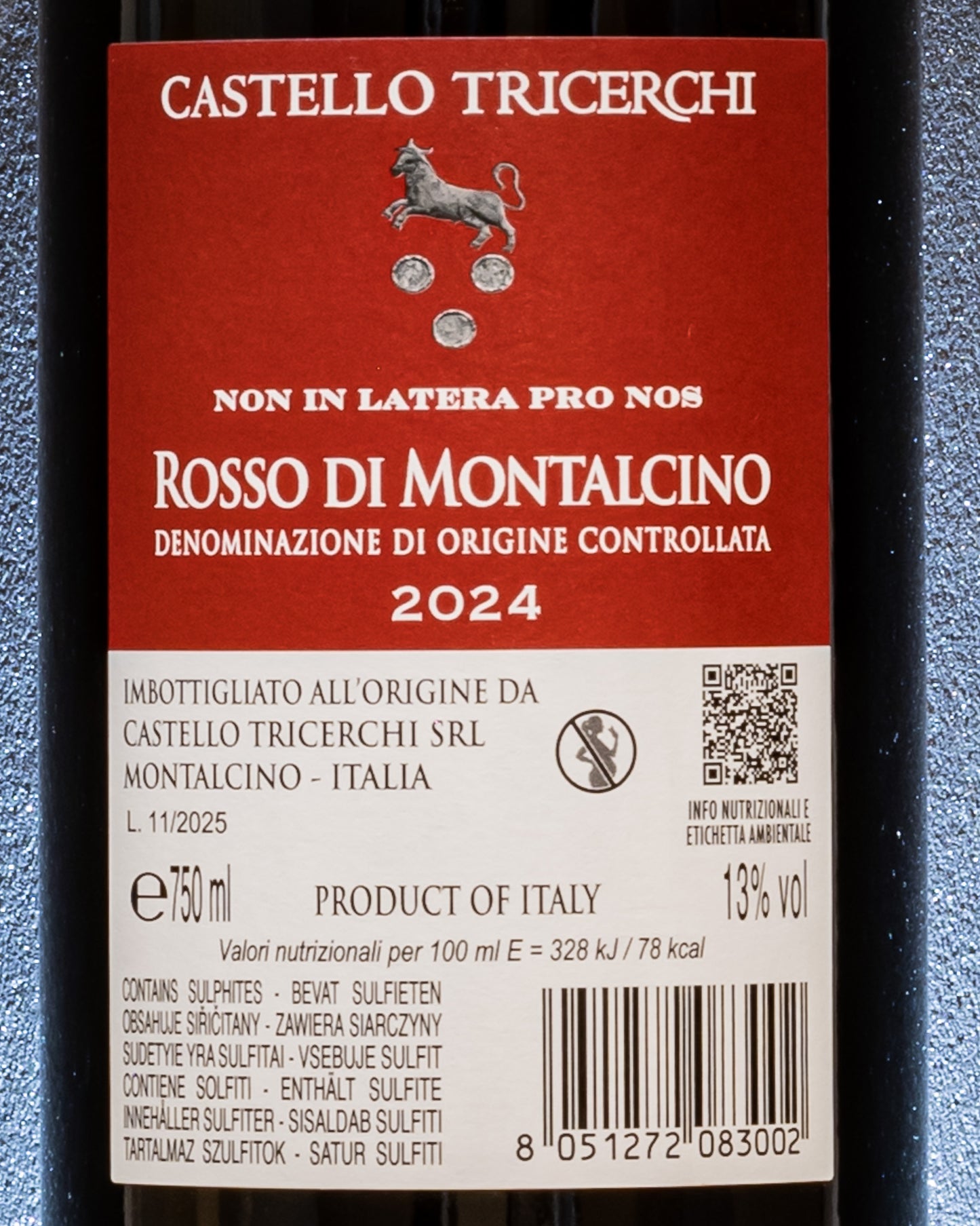 Castello Tricerchi Rosso Di Montalcino Sangiovese Toscana Vino Rosso Italia Retro Etichetta