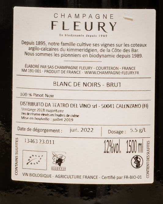 Champagne Fleury Blanc Noirs Brut Pinot Noir Nero Magnum Aube Cote Bar Vino Francia Retro Etichetta