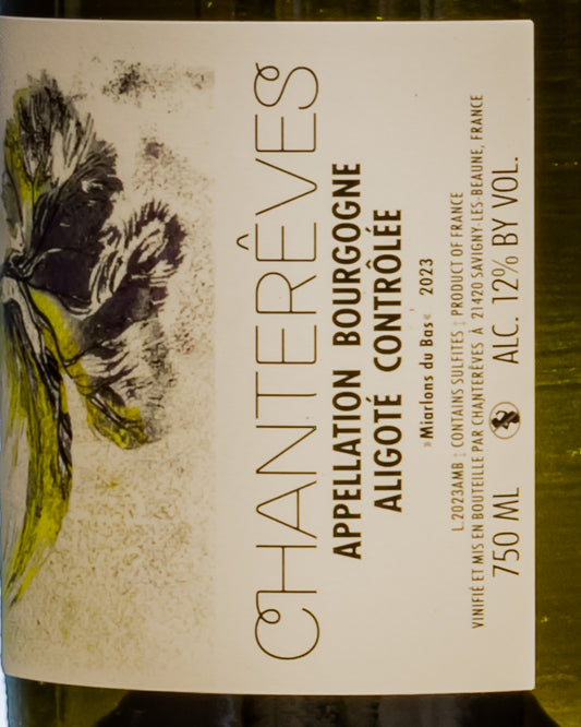 Chantereves Bourgogne Aligote 2023 Miarlons du Bas Vino Bianco Borgogna Francia Retro Etichetta