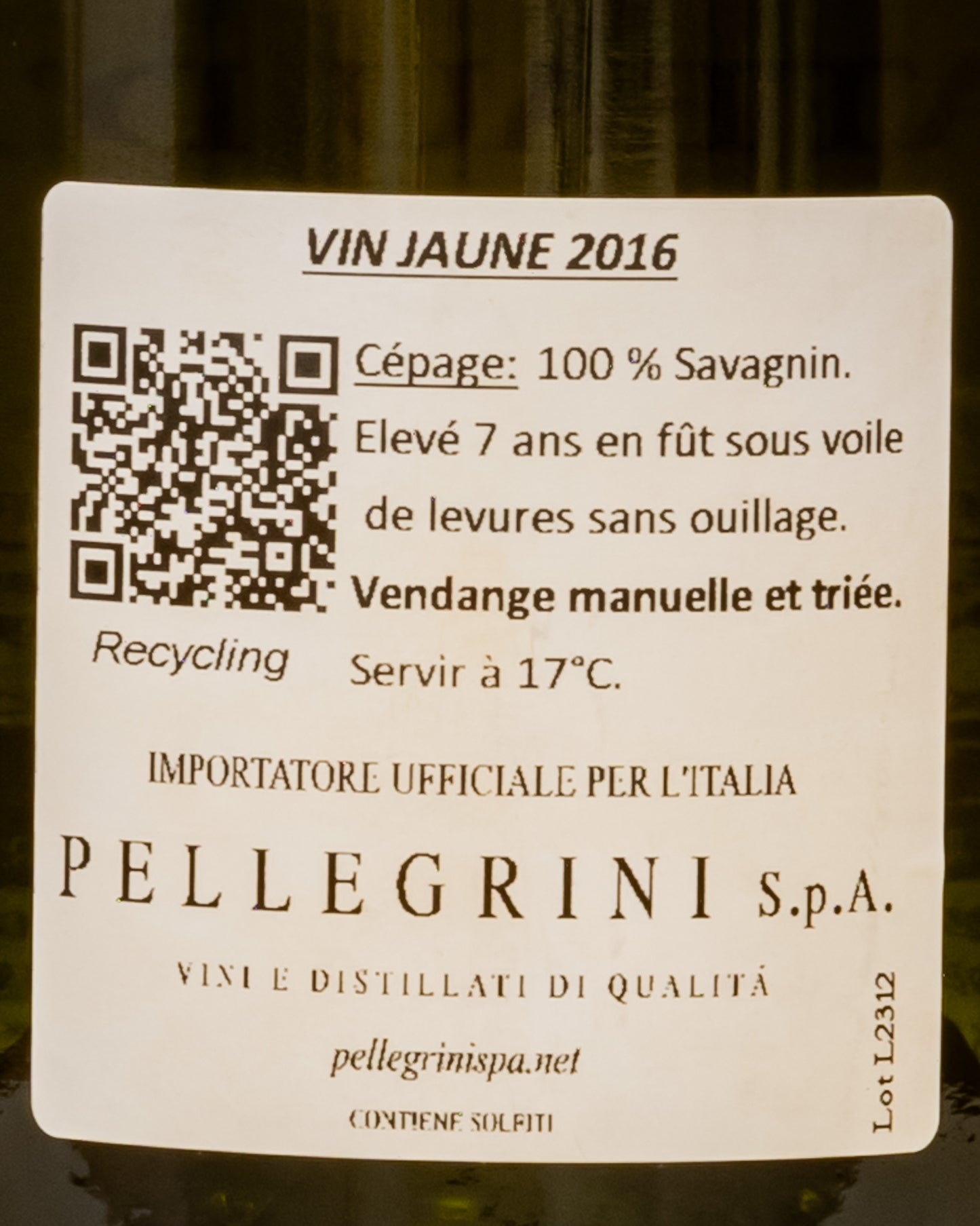 Chateau Arlay Cotes Jura Vin Jaune 2016 Vino Ossidativo Savagnin Bianco Francia Retro Etichetta
