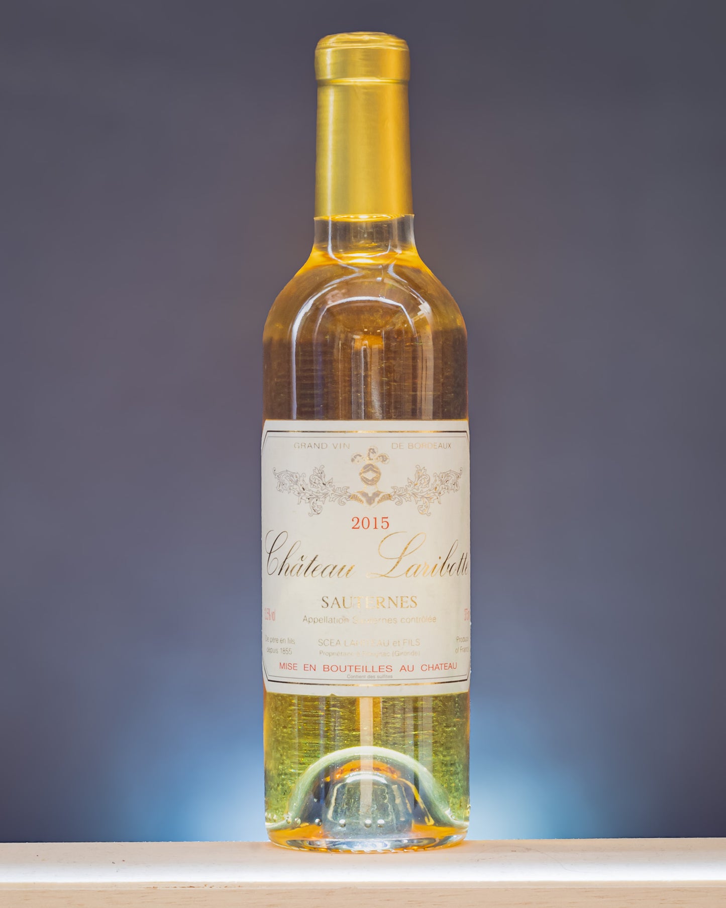 Chateau Laribotte Sauternes 2015 Semillon Sauvignon Blanc Muscadelle Vino Dolce Fine Pasto Francia