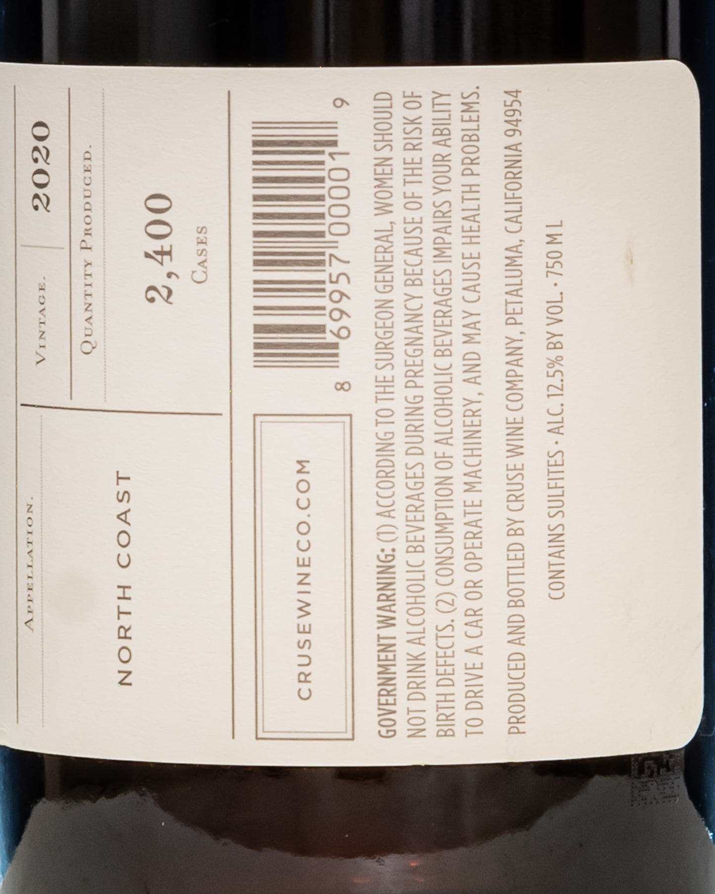 Cruse Wine Monkey Jacket North Coast Petaluma California Vino Rosso Valdiguié Zinfandel Petite Sirah Carignan Pinot Noir Tannat Stati Uniti 2020 Retro Etichetta 2