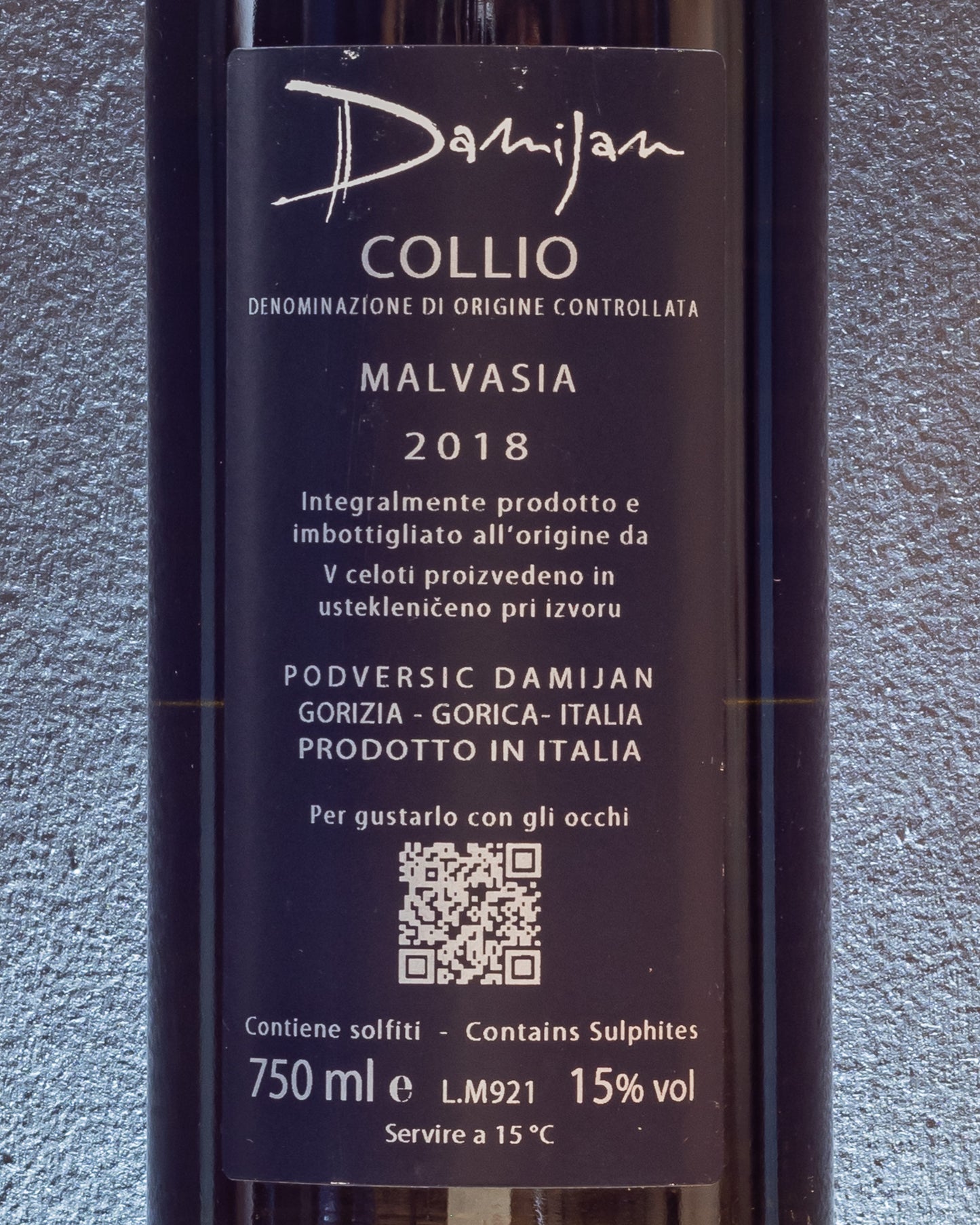 Damijan Podversic Collio Malvasia 2018 Vino orange Macerato Friuli Venezia Giulia Italia Retro Etichetta