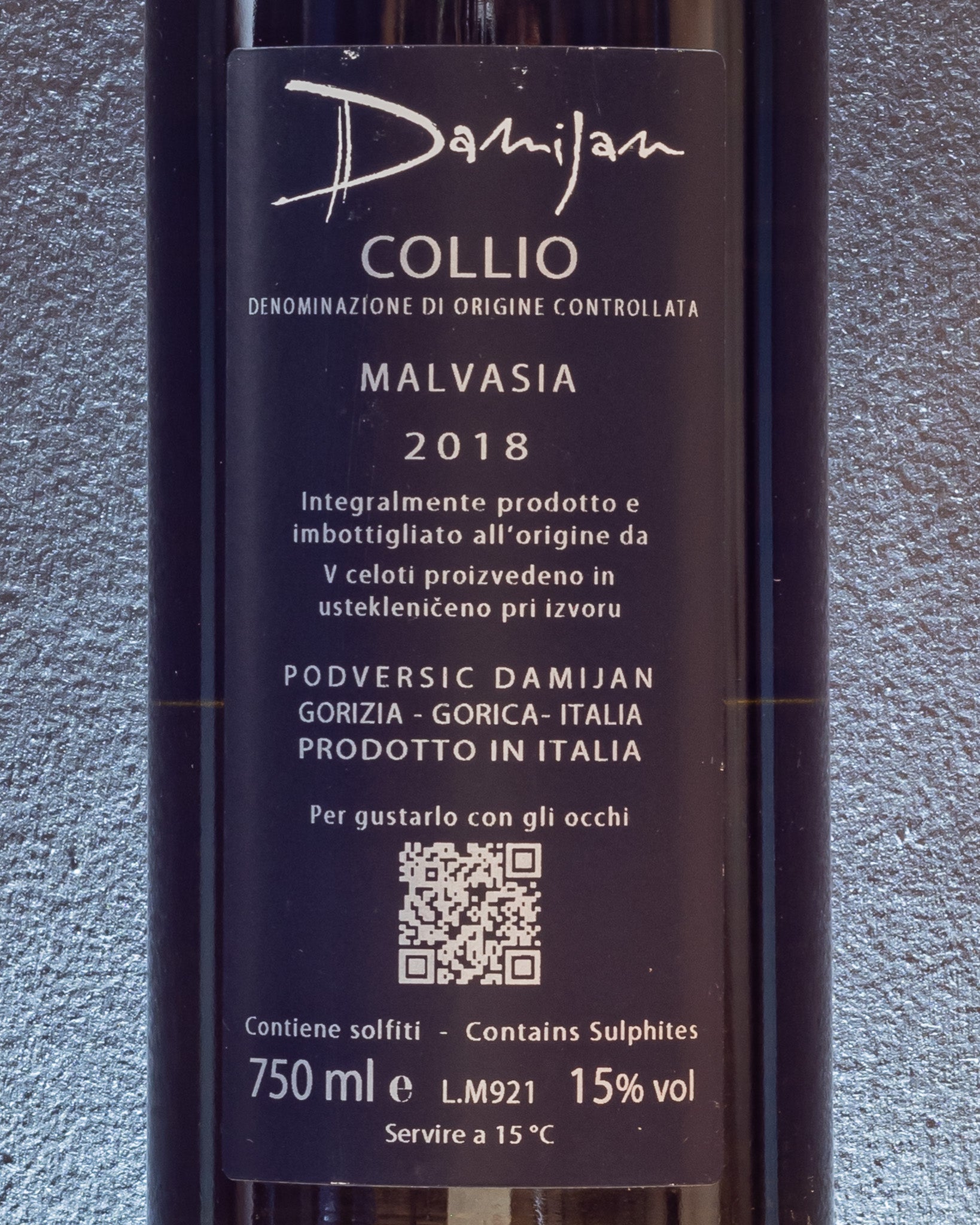 Damijan Podversic Collio Malvasia 2018 Vino orange Macerato Friuli Venezia Giulia Italia Retro Etichetta