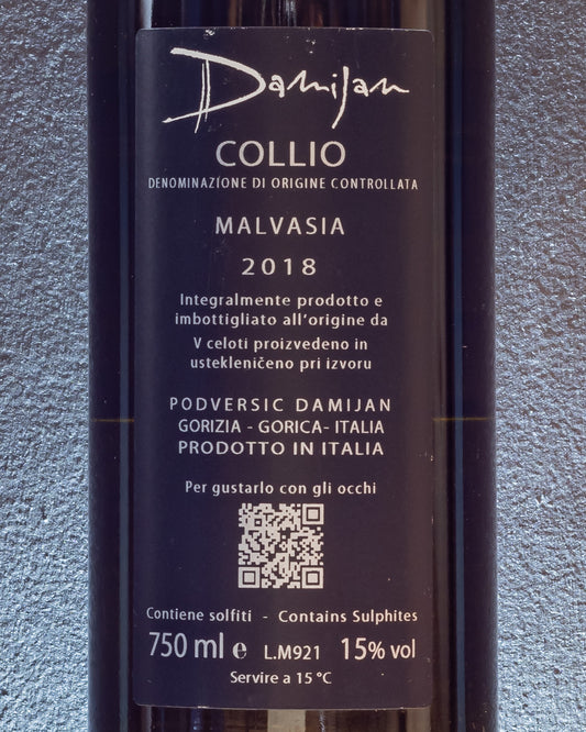 Damijan Podversic Collio Malvasia 2018 Vino orange Macerato Friuli Venezia Giulia Italia Retro Etichetta