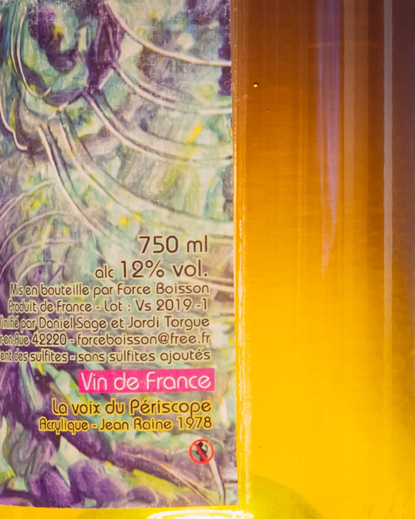 Daniel Sage La Voix de Periscope Viogner 2018 Vino Bianco Ardeche Rodano Francia Retro Etichetta