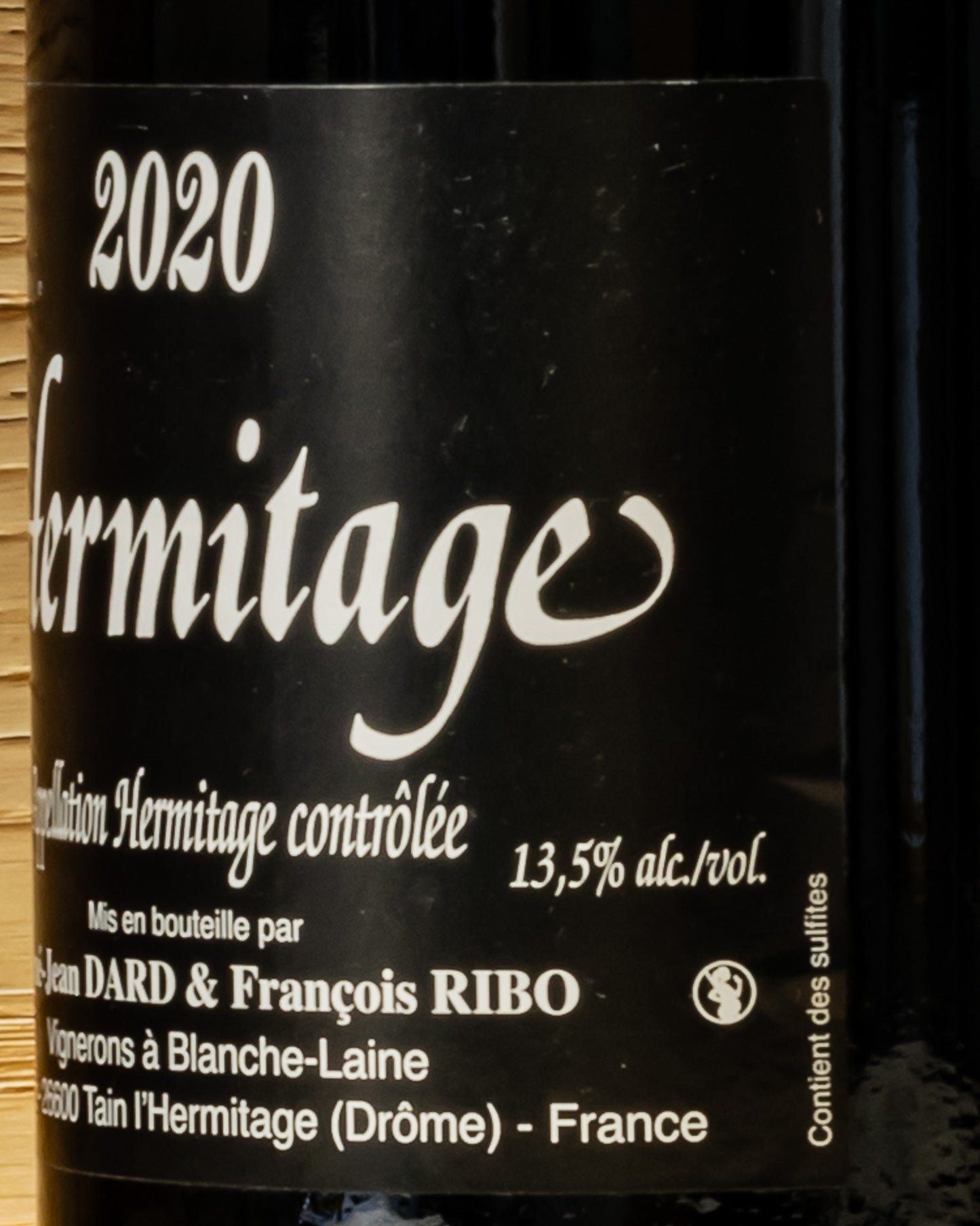 Dard Ribo Hermitage Magnum Syrah 2020 Rodano Vino Rosso Francia Retro Etichetta