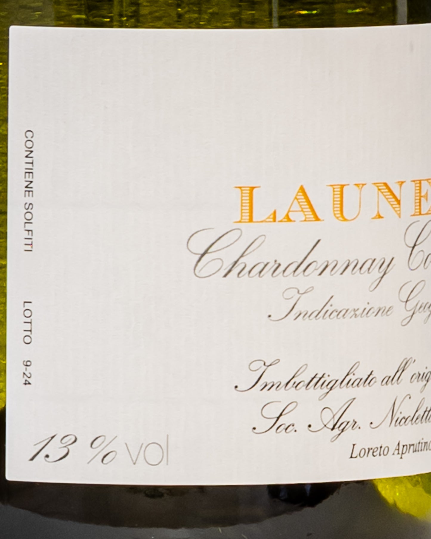 De Fermo Chardonnay Colline Pescaresi 2023 Launegild Vino Bianco Abruzzo Italia Retro Etichetta