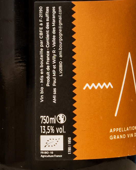 Domaine Ami Volnay 2020 Pinot Noir Nero Vino Rosso Borgogna Francia Retro Etichetta