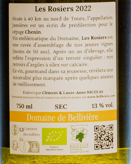 Domaine Belliviere Jasnieres Les Rosiers 2022 Chenin Sec Valle Loira Vino Bianco Francia Retro Etichetta