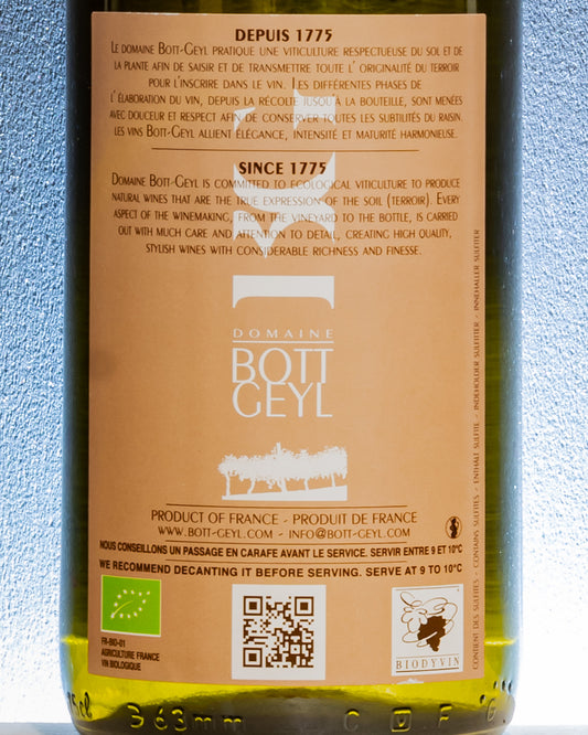 Domaine Bott Geyl Riesling Les Elements 2022 Vino Bianco Alsazia Francia Retro Etichetta 1