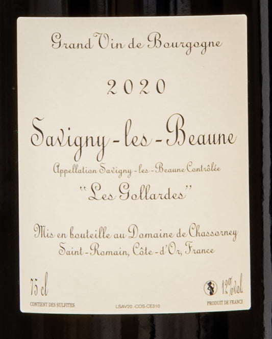 Domaine Chassorney Frederic Cossard Savigny Les Beaune Gollardes 2020 Pinot Noir Nero Borgogna Vino Rosso Francia Retro Etichetta