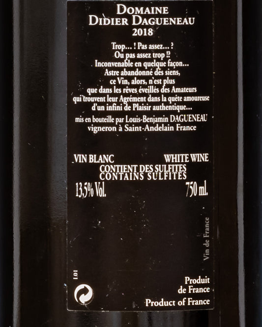 Domaine Didier Dagueneau Silex 2018 Sauvignon Blanc Pouilly Fume Loira Sancerre Vino Bianco Francia Retro Etichetta