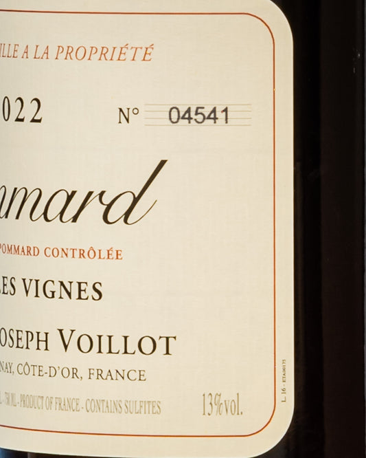 Domaine Jospeh Voillot Pommard Vieilles Vignes 2022 Pinot Nero Noir Borgogna Vino Rosso Francia Retro Etichetta