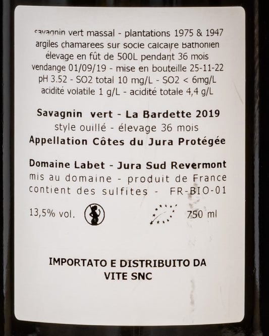 Domaine Labet Savagnin Bardette Elevage Long Insolites Jura Francia Vino Bianco 2019 Retro Etichetta