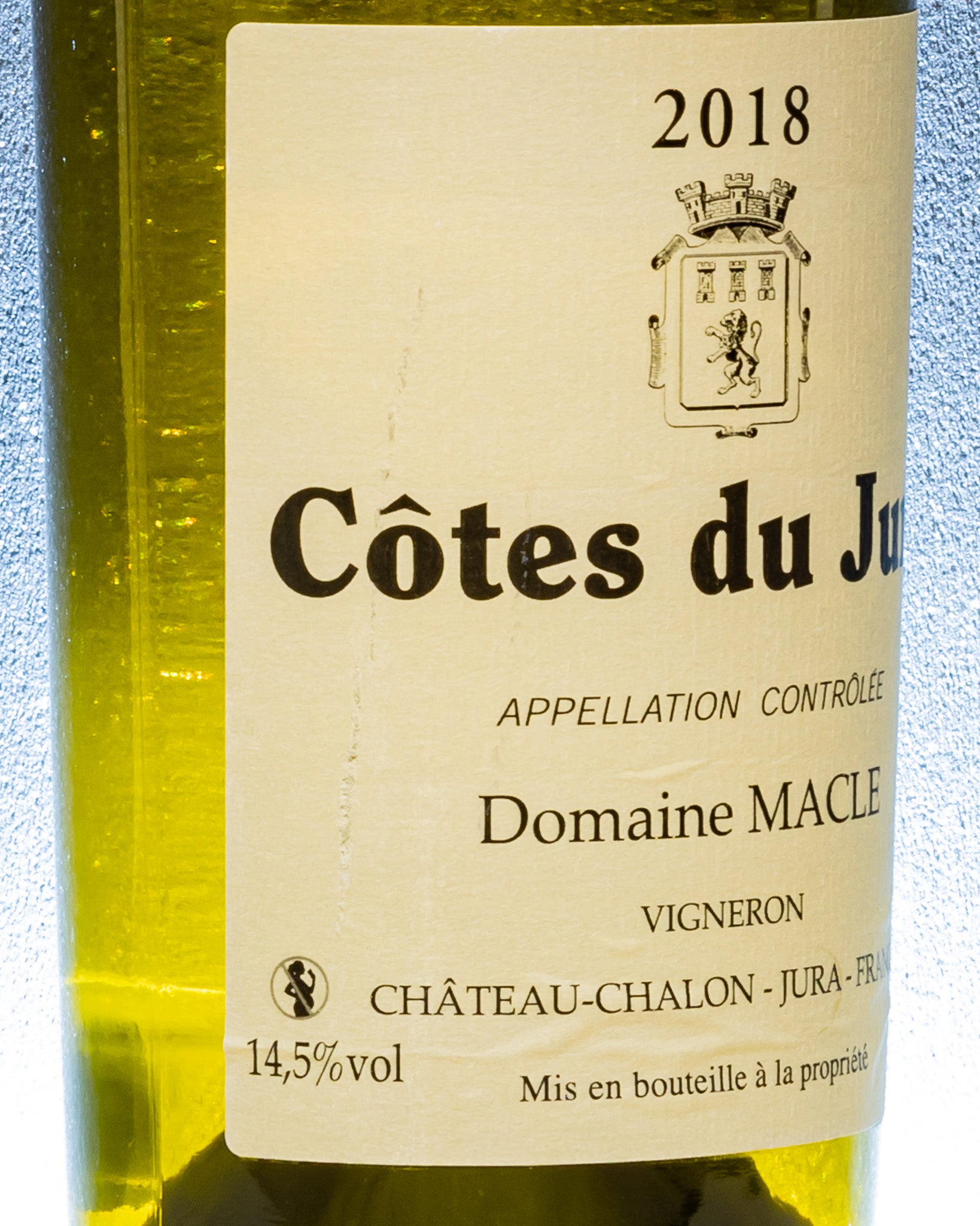 Domaine Macle Cotes Jura 2018 Chardonnay Savagnin Vino Bianco Francia Sous Voile Retro Etichetta