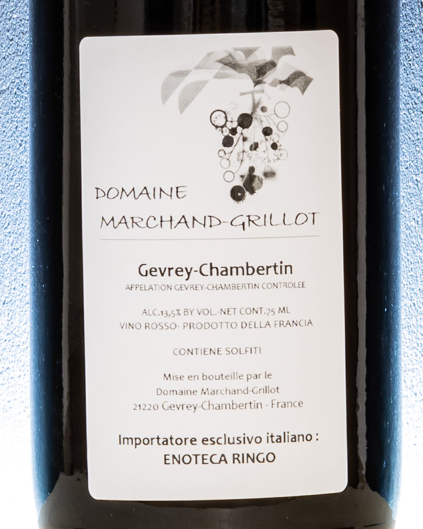 Domaine Marchand Grillot Gevrey Chambertin 2016 Pinot Nero Noir Vino Rosso Borgogna Francia Retro Etichetta