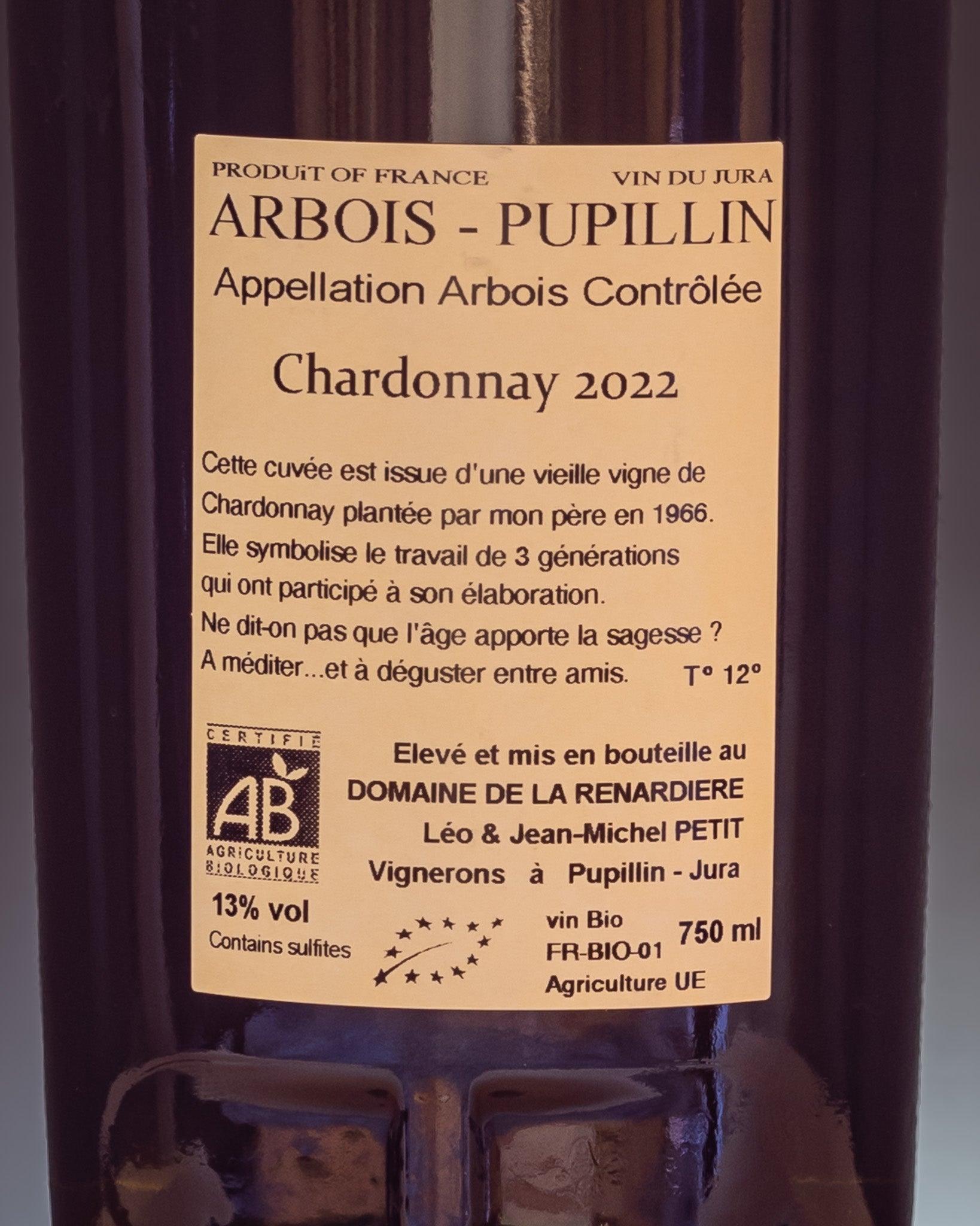 Domaine de La Renardiere 1966 Chardonnay Jura Bianco Francia 2022 Retro Etichetta