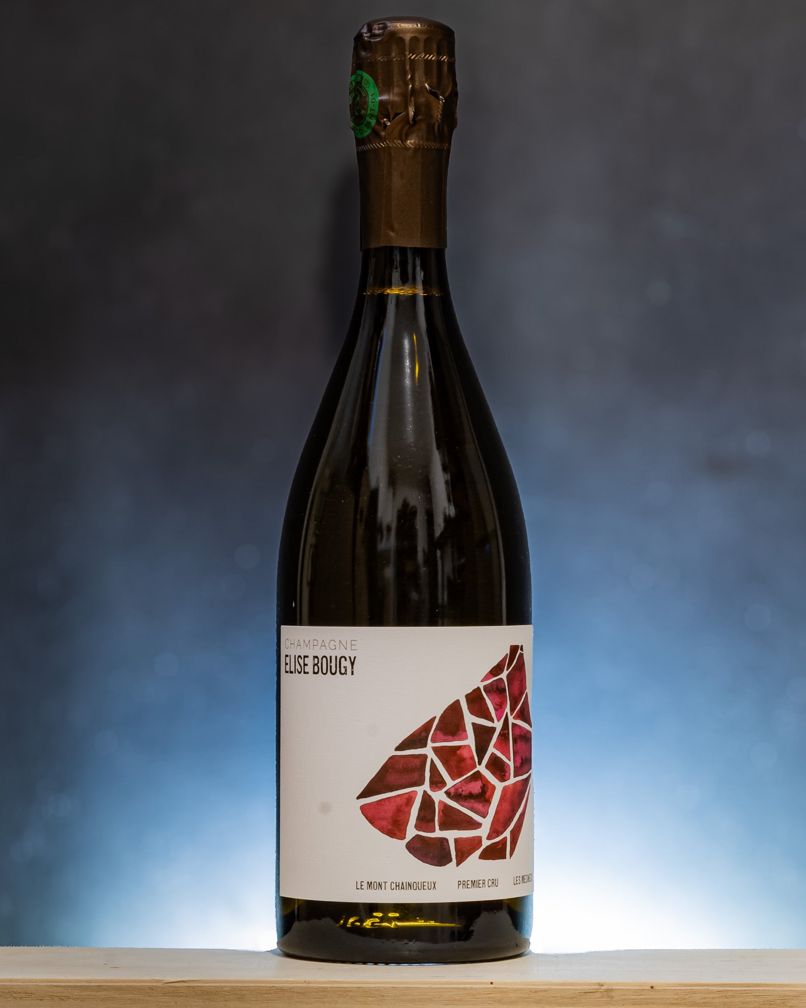 Elise Bougy Champagne Brut Nature Premier Cru Le Mont Chainqueux Les Mesneux Pinot Noir Nero Meunier Montagne Reims Vino Francia