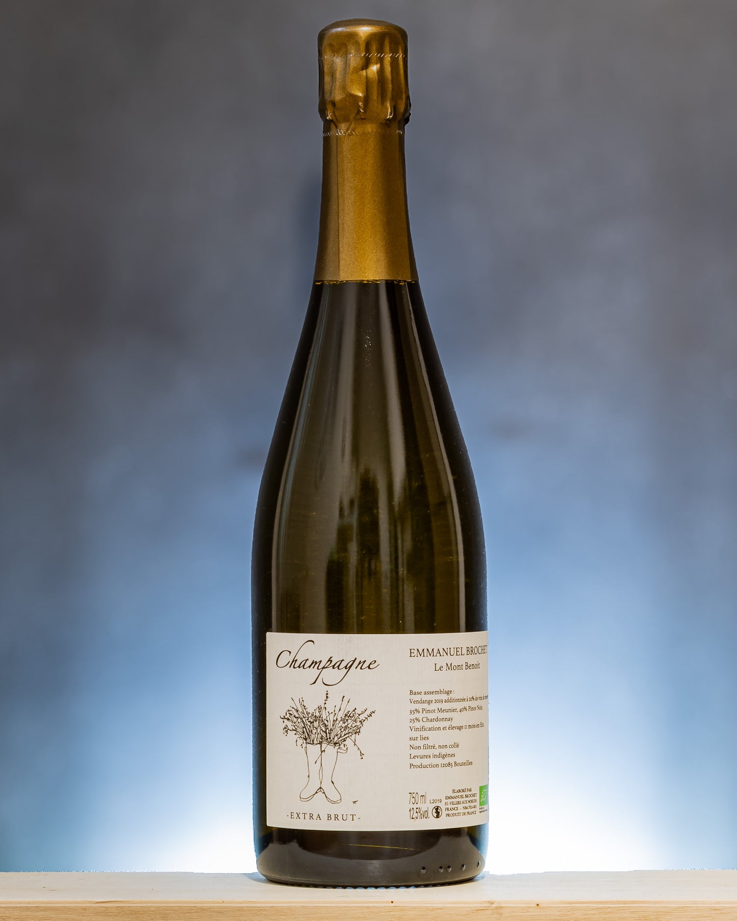 Emmanuel Brochet Champagne Extra Brut Mont Benoit Pinot Nero Noir Meunier Chardonnay Vino Francia