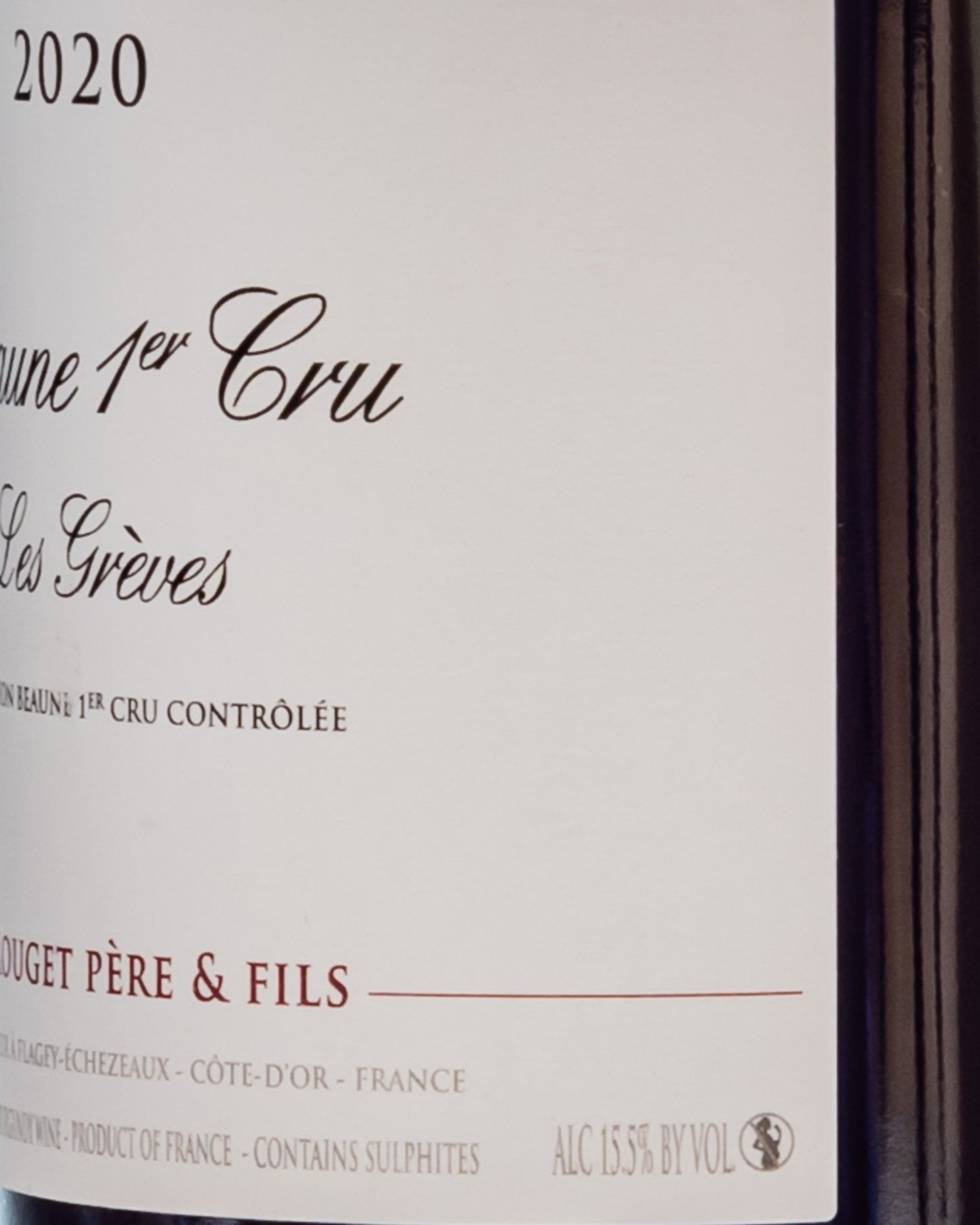 Emmanuel Rouget Beaune 1er Cru Greves Pinot Nero Borgogna Francia Vino 2020 Retro Etichetta