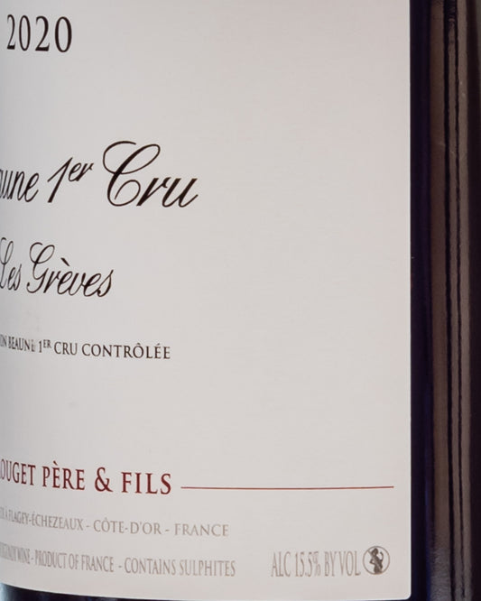 Emmanuel Rouget Beaune 1er Cru Greves Pinot Nero Borgogna Francia Vino 2020 Retro Etichetta