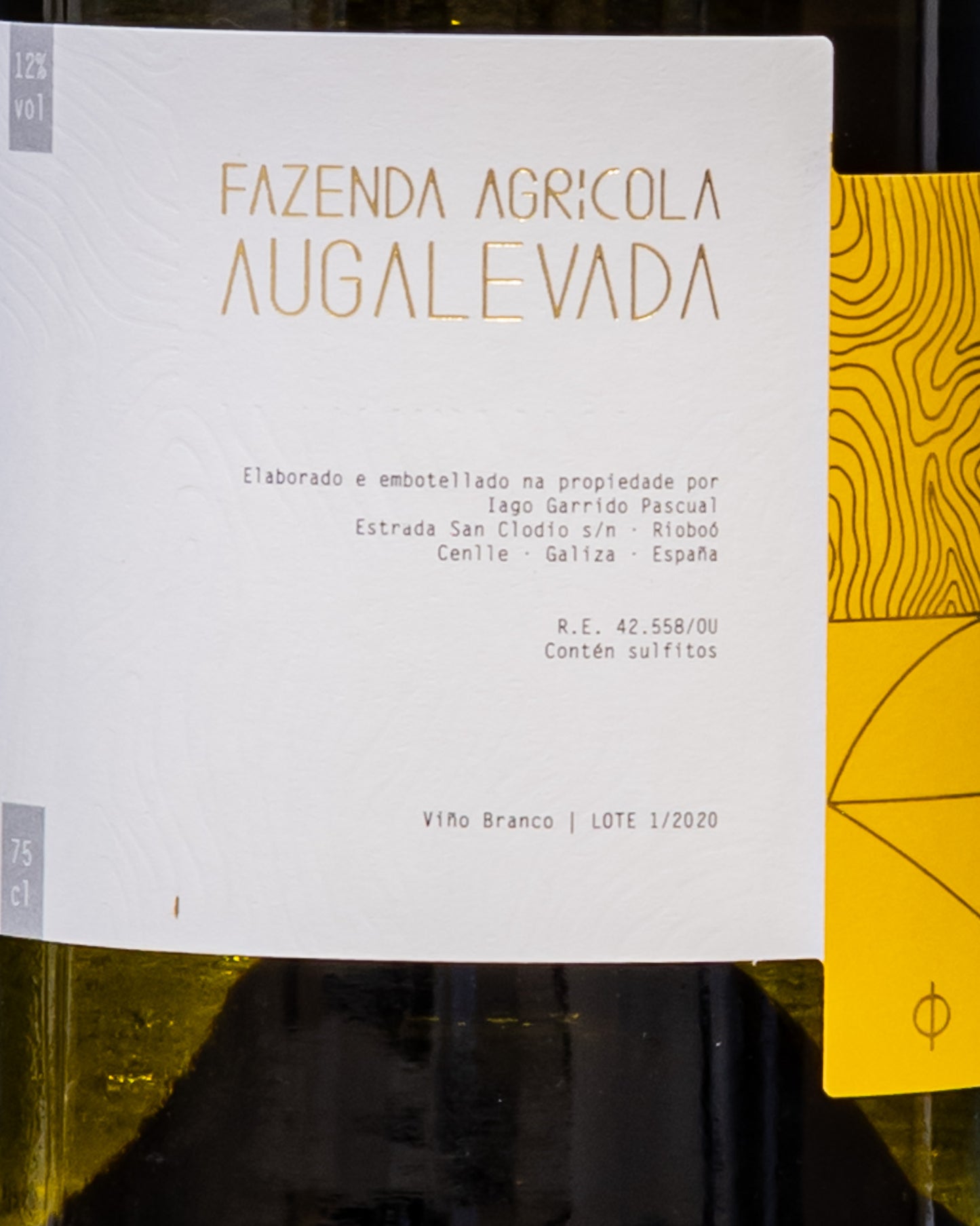 Fazenda Agricola Augalevada Ollos De Roque 2020 Albariño Godello Lado Loureira Blanca Treixadura Galicia Vino Bianco Spagna Iago Garrido Pascual Retro Etichetta 2