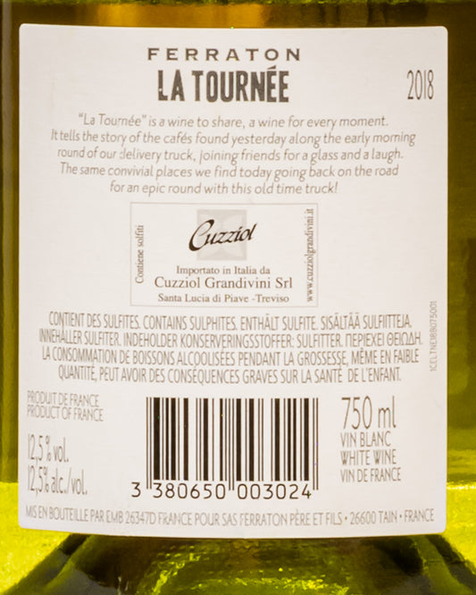 Ferraton Tournee Blanc Vermentino Viogner Rodano Hermitage Vino Bianco 2018 Francia Retro Etichetta