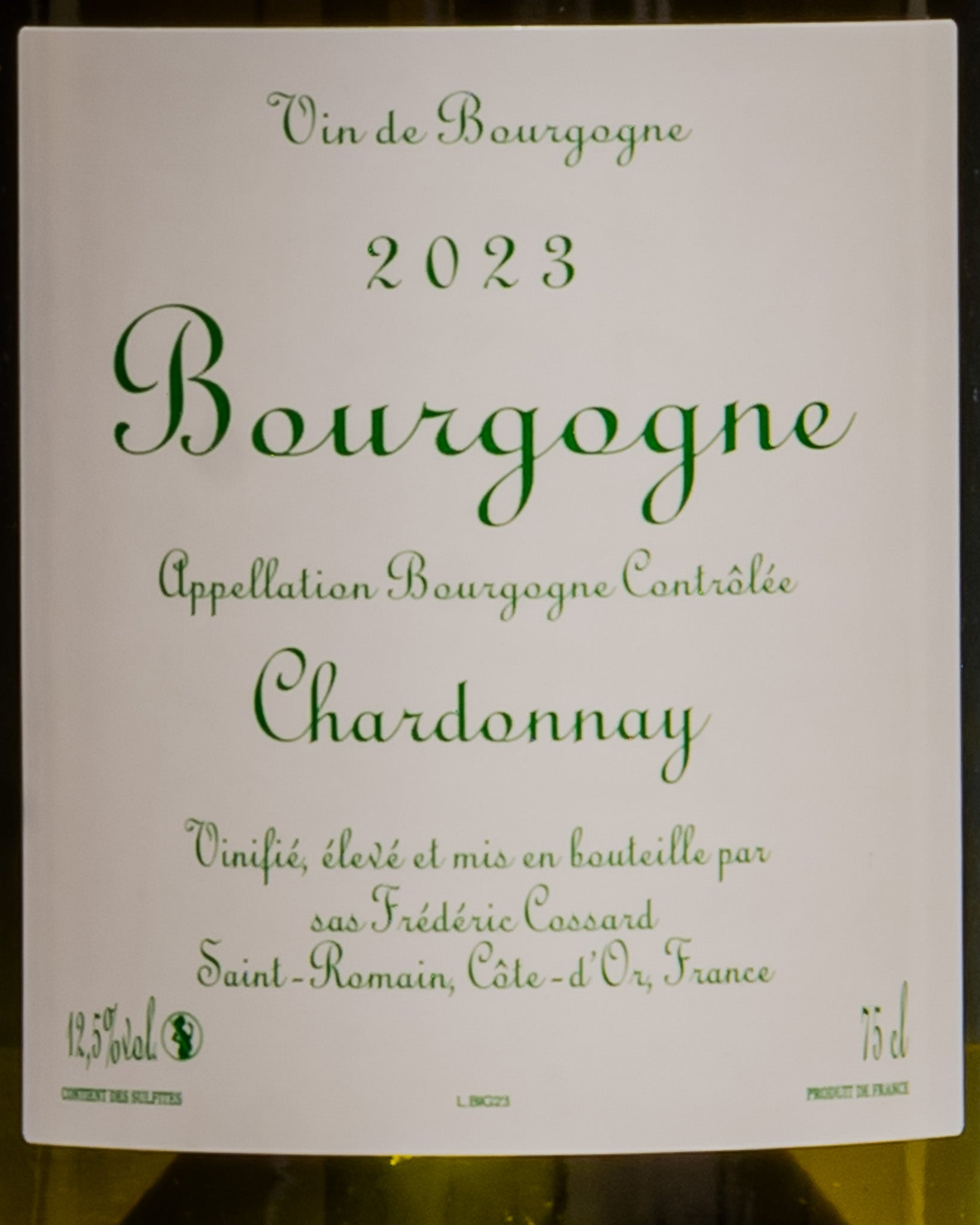 Frederic Cossard Bourgogne Chardonnay 2023 Bigotes Vino Bianco Borgogna Francia Retro Etichetta