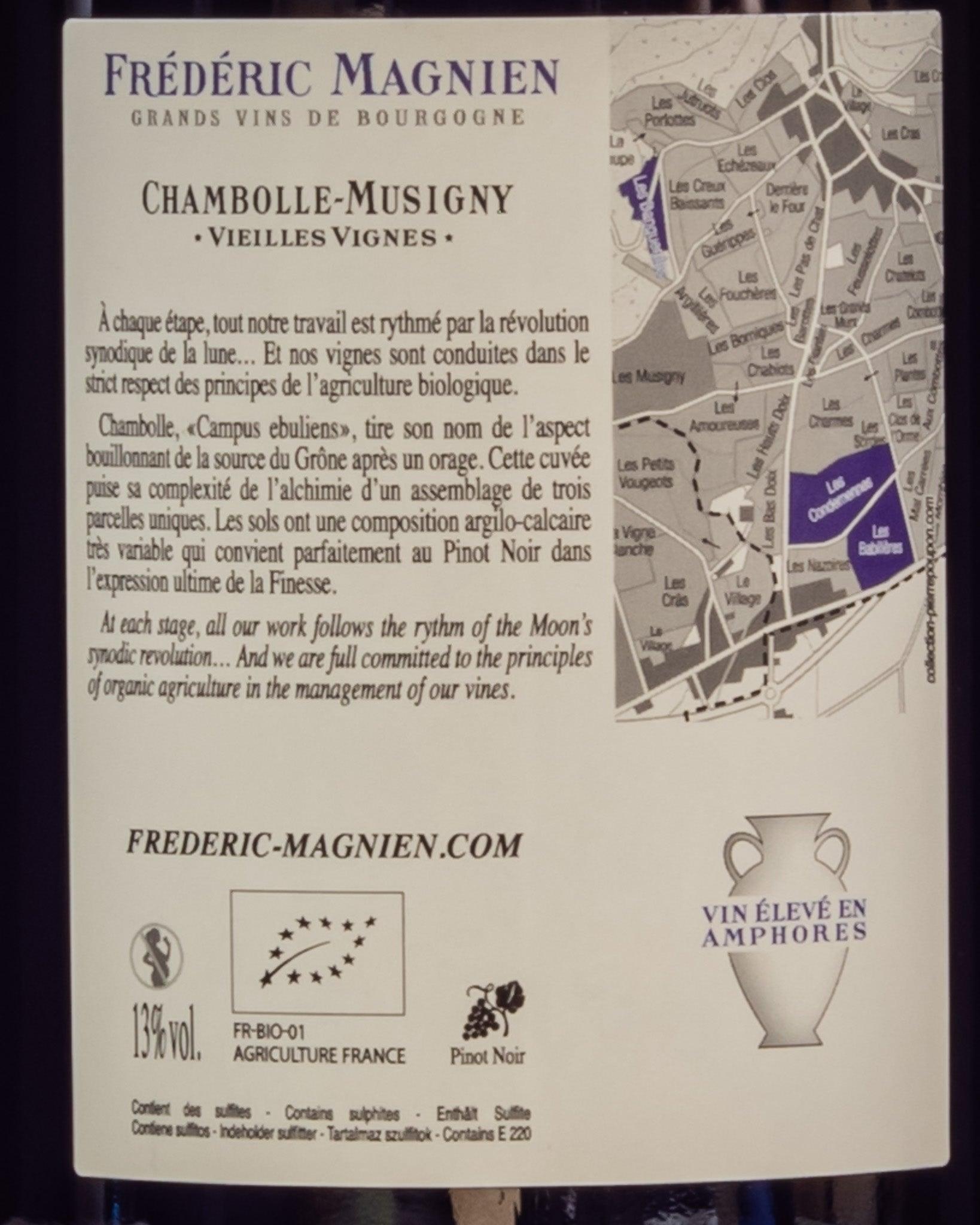 Frederic Magnien Chambolle Musigny Vieilles Vignes 2019 Pinot Nero Noir Borgogna Francia Vino Rosso Retro Etichetta