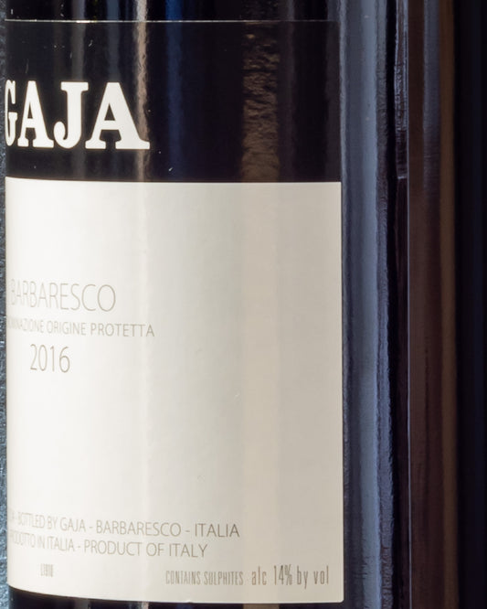 Gaja Barbaresco 2016 Nebbiolo Langhe Piemonte Italia Vino Rosso Retro Etichetta