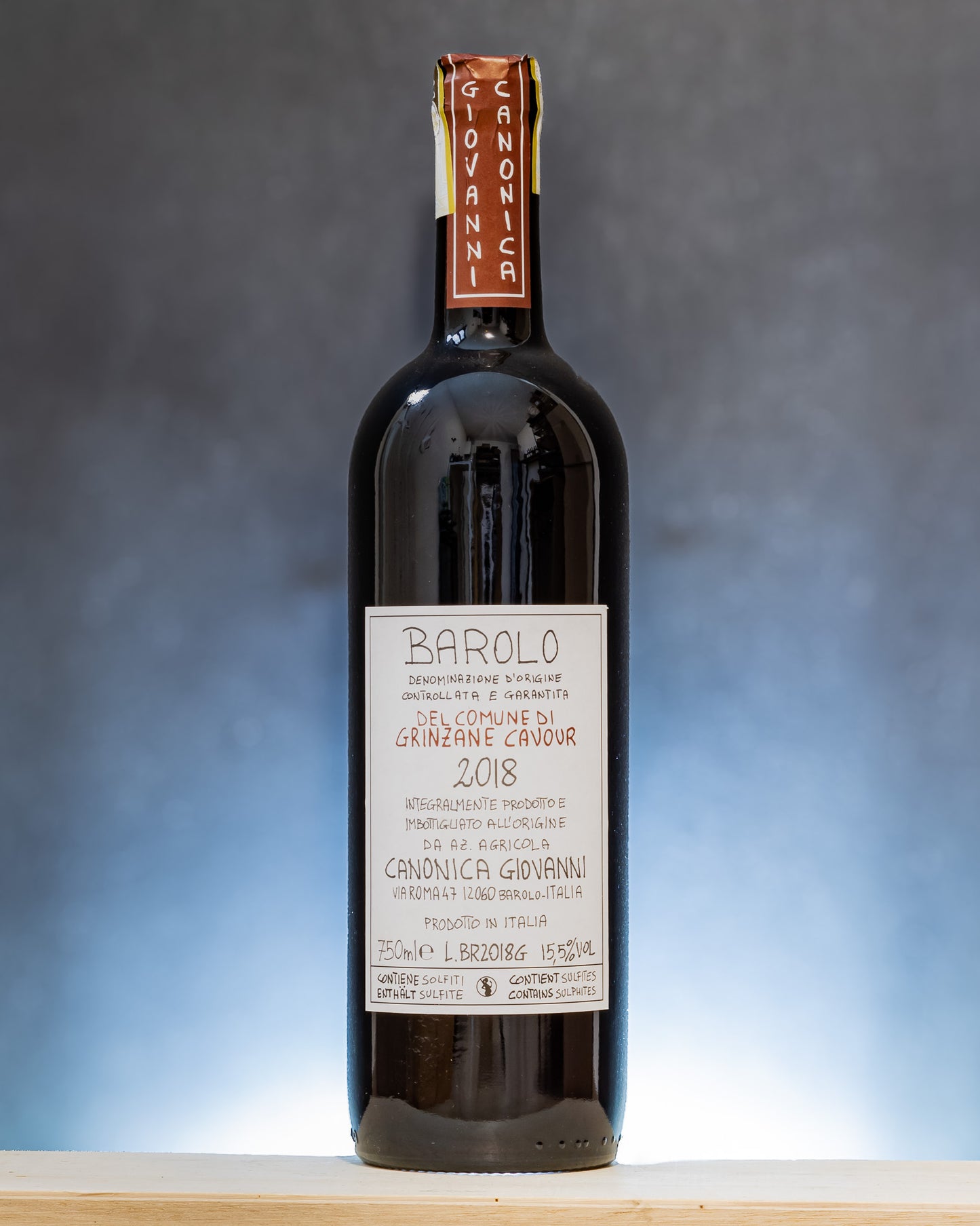 Giovanni Canonica Barolo 2018 del Comune Grinzane Cavour Nebbiolo Langhe Piemonte Vino Rosso Italia