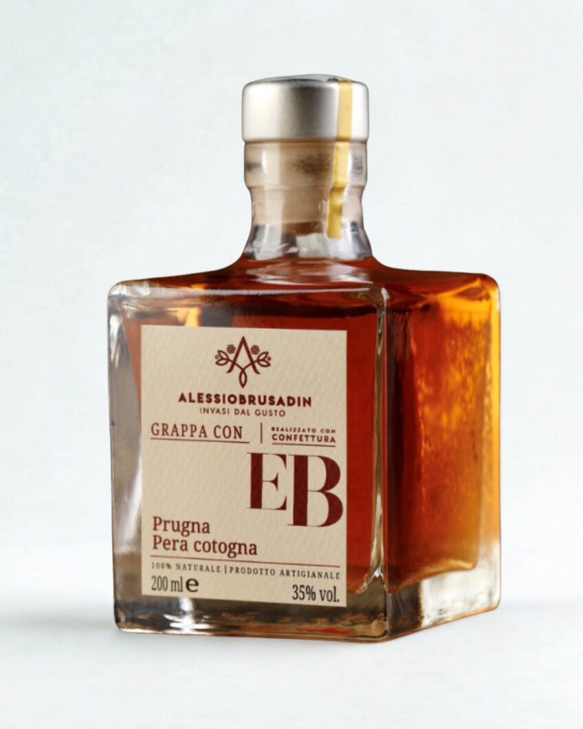Grappa Pera Mela Cotogna Alessio Brusadin Natale Regalo Confettura