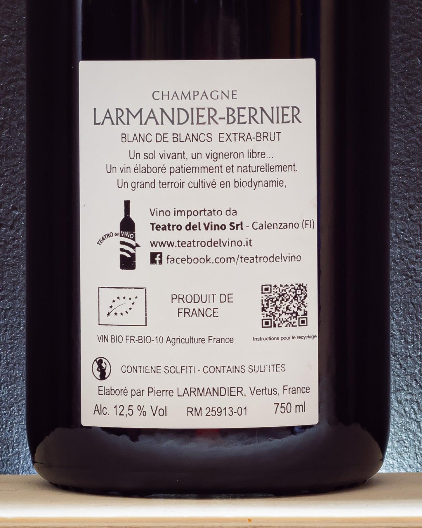 larmandier bernier vieille vigne du levant grand cru extra brut chardonnay retro etichetta