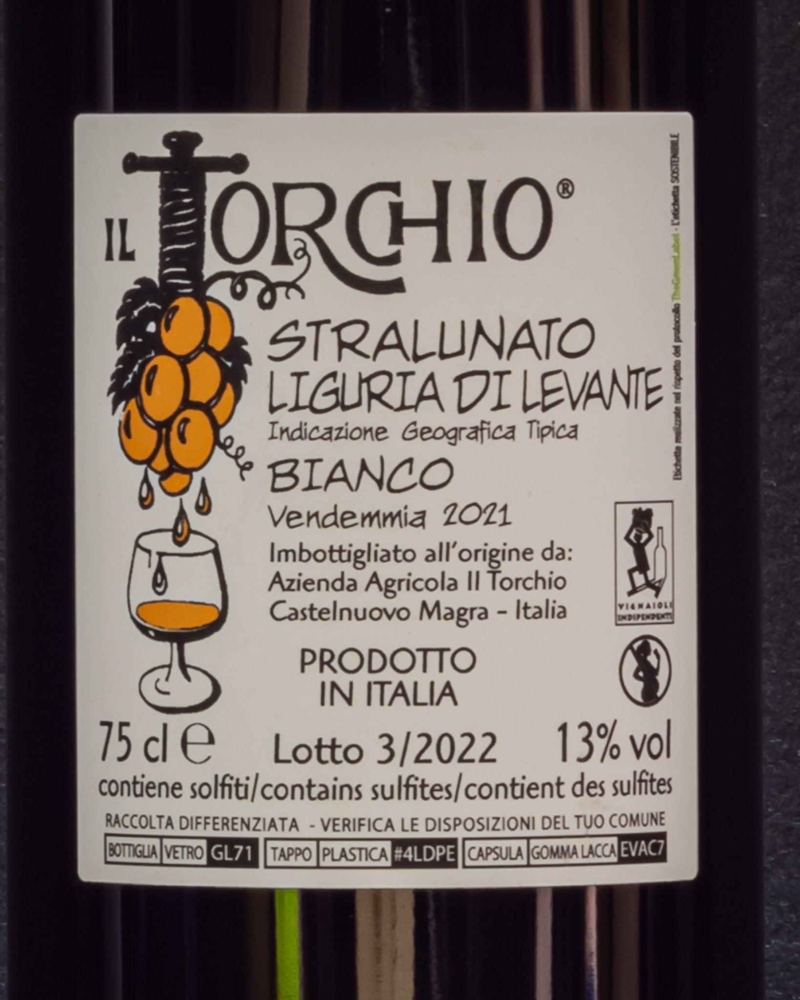 Il Torchio Stralunato 2021 Vermentino Moscato Sauvignon Macerato Orange Vino Liguria Italia Retro Etichetta