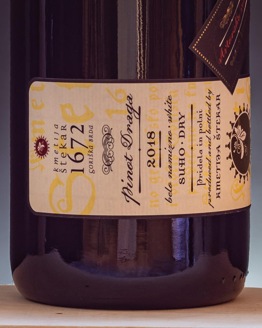 Kmetija Stekar Pinot Draga Grigio 2018 macerato orange vino brda collio Slovenia retro etichetta